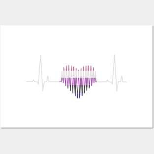 Gender fluid heartbeat Posters and Art